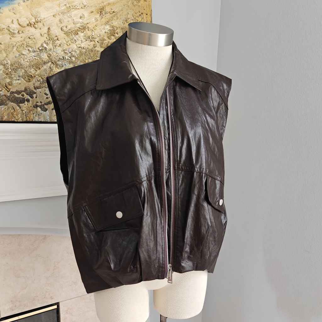 Men's Brown Leather Vest